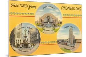 Greetings from Cincinnati-null-Mounted Art Print