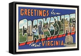 Greetings from Clarksburg, West Virginia-null-Framed Stretched Canvas