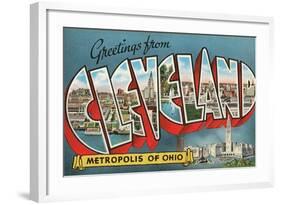 Greetings from Cleveland, Metropolis of Ohio-null-Framed Giclee Print