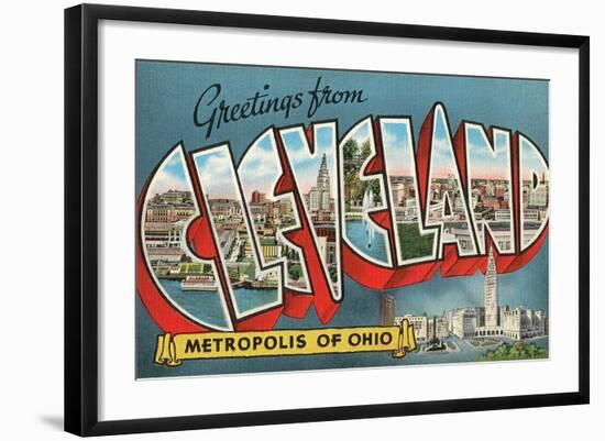 Greetings from Cleveland, Metropolis of Ohio-null-Framed Giclee Print