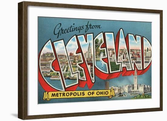 Greetings from Cleveland, Ohio-null-Framed Art Print