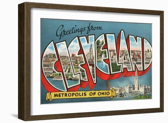 Greetings from Cleveland, Ohio-null-Framed Art Print