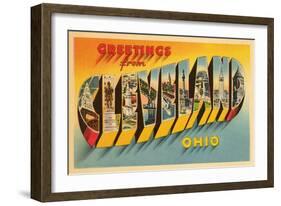 Greetings from Cleveland, Ohio-null-Framed Art Print