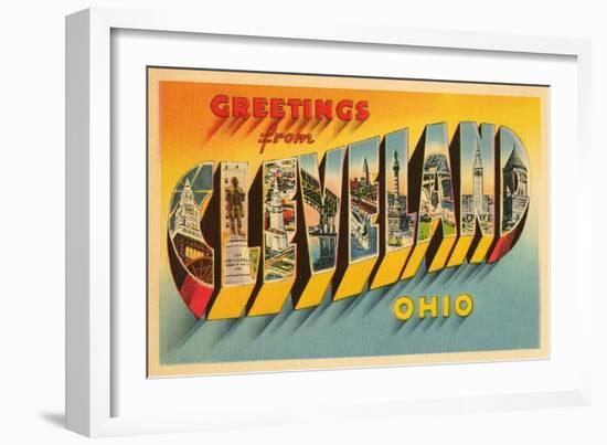 Greetings from Cleveland, Ohio-null-Framed Art Print