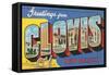 Greetings from Clovis, New Mexico-null-Framed Stretched Canvas