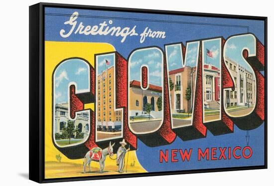 Greetings from Clovis, New Mexico-null-Framed Stretched Canvas