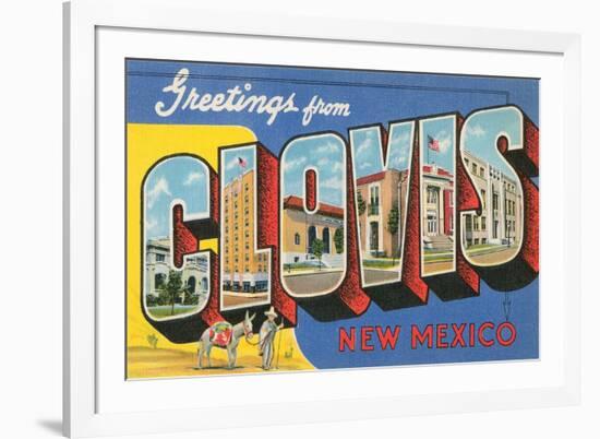 Greetings from Clovis, New Mexico-null-Framed Premium Giclee Print