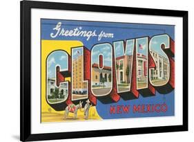 Greetings from Clovis, New Mexico-null-Framed Premium Giclee Print