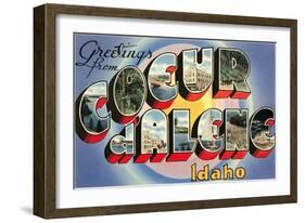 Greetings from Coeur d'Alene, Idaho-null-Framed Art Print