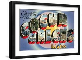 Greetings from Coeur d'Alene, Idaho-null-Framed Art Print