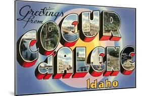 Greetings from Coeur d'Alene, Idaho-null-Mounted Art Print