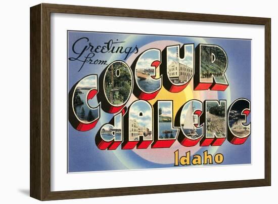 Greetings from Coeur D'Alene, Idaho-null-Framed Giclee Print