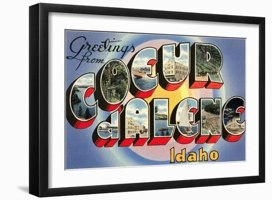 Greetings from Coeur D'Alene, Idaho-null-Framed Giclee Print