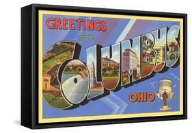 Greetings from Colombus, Ohio-null-Framed Stretched Canvas