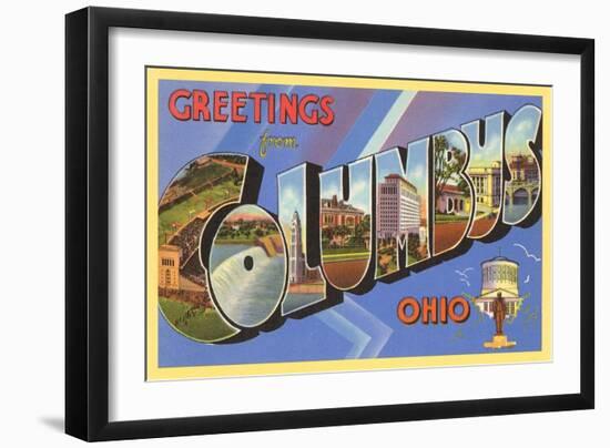 Greetings from Colombus, Ohio-null-Framed Art Print