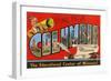 Greetings from Columbia, Missouri, the Educational Center of Missouri-null-Framed Giclee Print