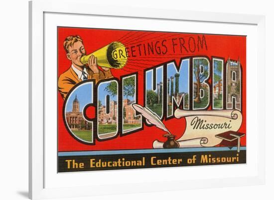 Greetings from Columbia, Missouri-null-Framed Art Print