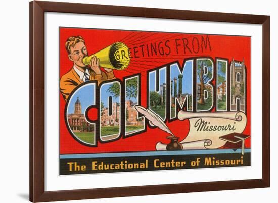 Greetings from Columbia, Missouri-null-Framed Art Print