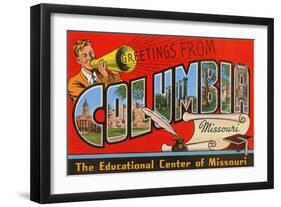 Greetings from Columbia, Missouri-null-Framed Art Print