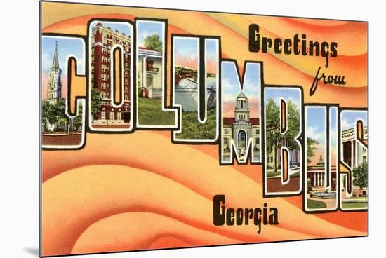 Greetings from Columbus, Georgia-null-Mounted Premium Giclee Print