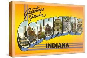 Greetings from Columbus, Indiana-null-Stretched Canvas