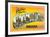 Greetings from Columbus, Indiana-null-Framed Premium Giclee Print