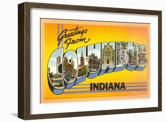 Greetings from Columbus, Indiana-null-Framed Art Print