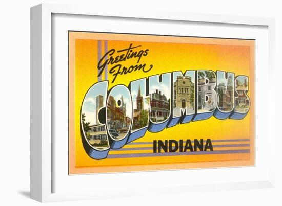 Greetings from Columbus, Indiana-null-Framed Art Print