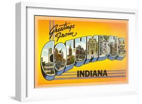 Greetings from Columbus, Indiana-null-Framed Art Print