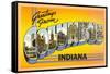 Greetings from Columbus, Indiana-null-Framed Stretched Canvas