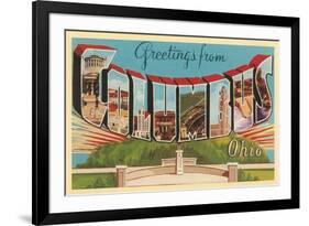 Greetings from Columbus, Ohio-null-Framed Art Print