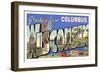 Greetings from Columbus, Wisconsin-null-Framed Art Print