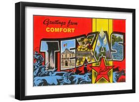 Greetings from Comfort, Texas-null-Framed Art Print