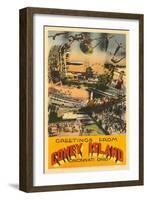 Greetings from Coney Island, Cincinnati, Ohio-null-Framed Art Print