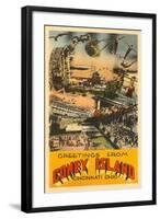 Greetings from Coney Island, Cincinnati, Ohio-null-Framed Art Print