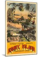 Greetings from Coney Island, Cincinnati, Ohio-null-Mounted Art Print