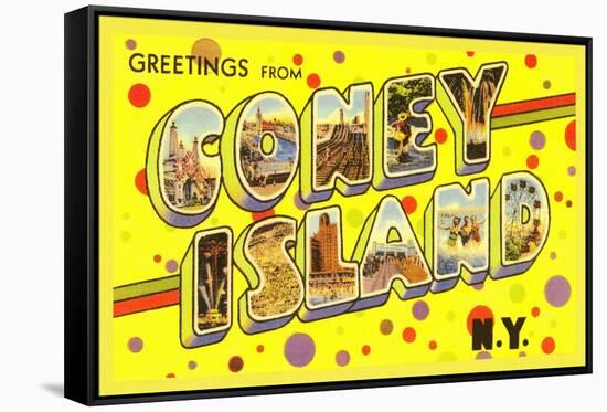 Greetings from Coney Island, New York-null-Framed Stretched Canvas