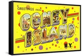 Greetings from Coney Island, New York-null-Framed Stretched Canvas