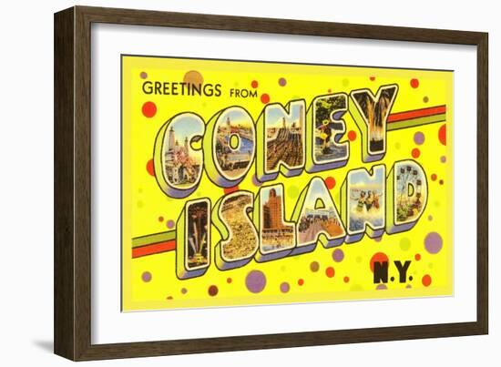 Greetings from Coney Island, New York-null-Framed Art Print