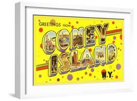 Greetings from Coney Island, New York-null-Framed Art Print