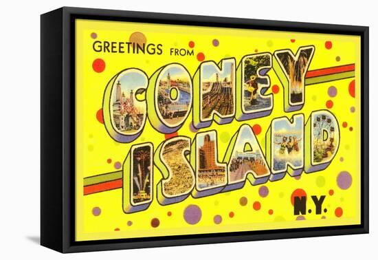 Greetings from Coney Island, New York-null-Framed Stretched Canvas