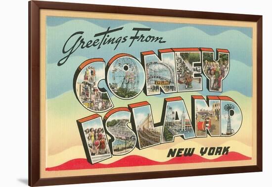 Greetings from Coney Island, New York-null-Framed Art Print