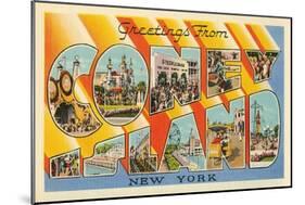 Greetings from Coney Island, New York-null-Mounted Art Print