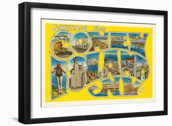 Greetings from Coney Island, New York-null-Framed Art Print