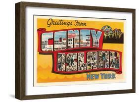 Greetings from Coney Island, New York-null-Framed Art Print