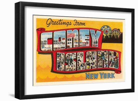 Greetings from Coney Island, New York-null-Framed Art Print