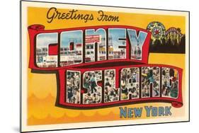 Greetings from Coney Island, New York-null-Mounted Art Print