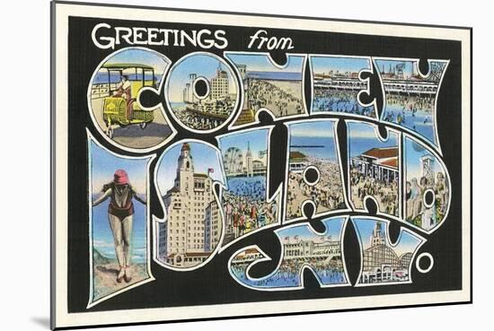 Greetings from Coney Island, New York-null-Mounted Art Print