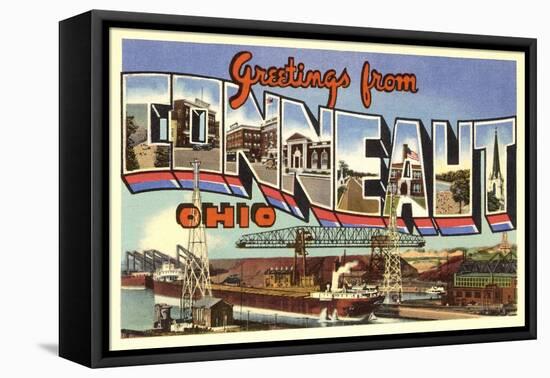 Greetings from Conneaut, Ohio-null-Framed Stretched Canvas