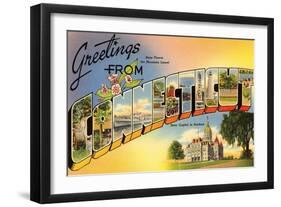 Greetings from Connecticut-null-Framed Art Print